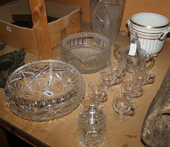 Cut glassware & custard cups
